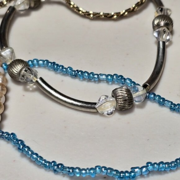 Lot of 6 Various Stretchy Chain Seeded Bead Bracelet - Picture 5 of 5